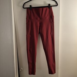 Level Up Women's Burgandy High-Waisted Leggings